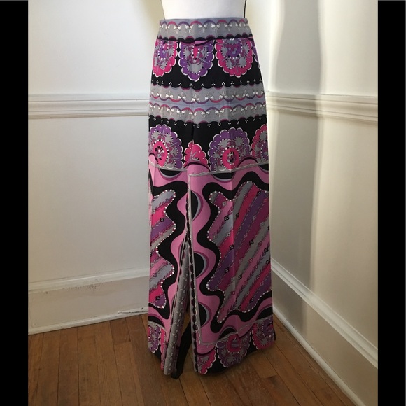 Sold-  Vintage Emilio Pucci Printed Palazzo Pants - Picture 3 of 8